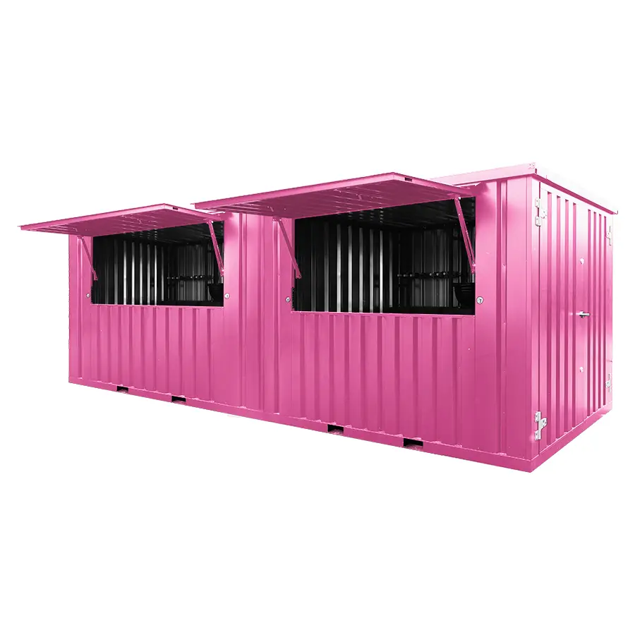 6x2 meter XL Demountable Bar Container, Pink RAL 3015