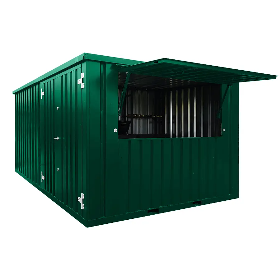 XL 4×3 Meter Demountable Bar Container, Green RAL 6005